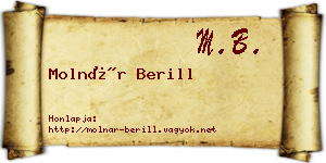 Molnár Berill névjegykártya